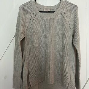 LOFT Light Gray Crew Neck Sweater